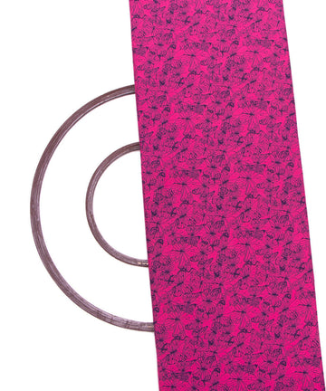 Magenta Colour Butterfly Print Crepe Fabric